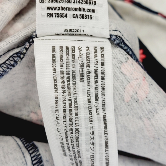 Hollister Floral Navy Blue Pinafore Mini Dress Stretch Academia Summer P6215 - Picture 7 of 8